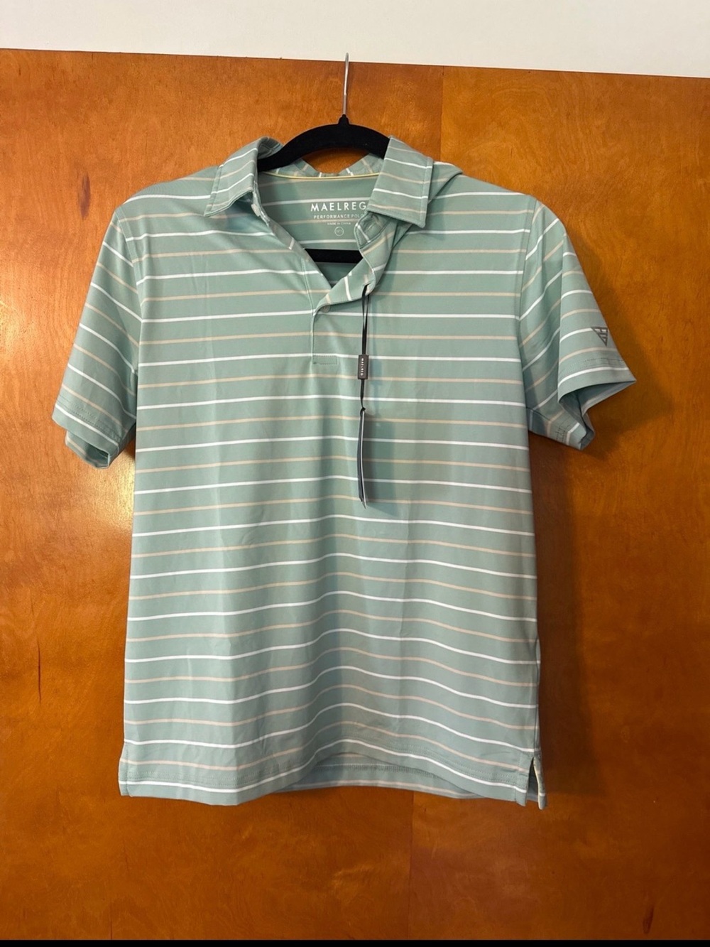 Maelrex Kids' Mint Green Stripe Polo- Size 14/16 XL